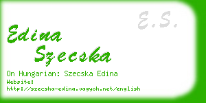 edina szecska business card